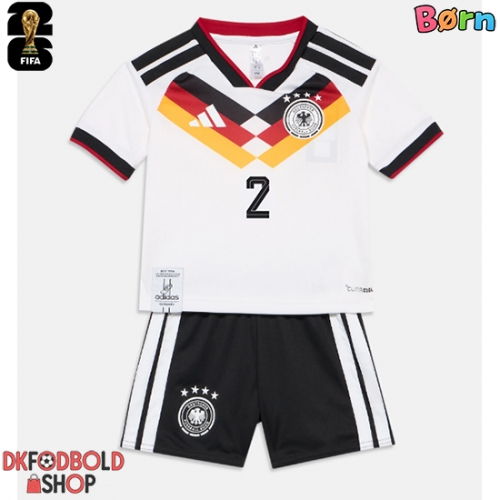 Tyskland Antonio Rudiger #2 Hjemmebanesæt Børn VM 2026 Kort ærmer (+ korte bukser)